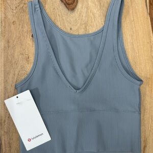 lululemon athletica Slate Gray Ribbed Sports Bra tank NWT